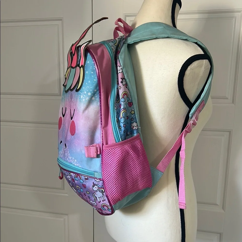 Pink and Blue Unicorn Fantasy Standard Size School Backpack